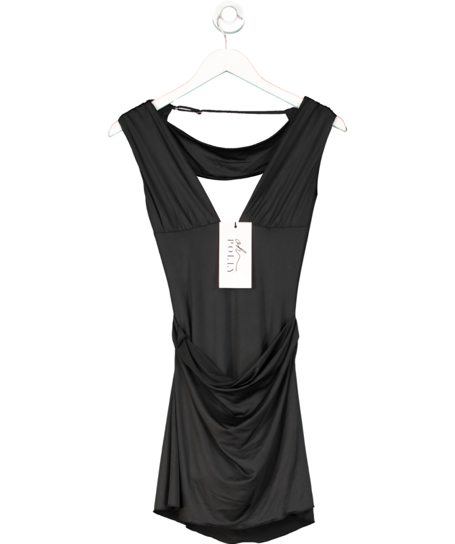 Oh Polly Black Draped Mini Dress UK XS