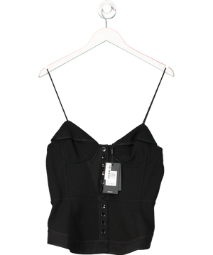 REISS Black Embellished Corset Top UK 14