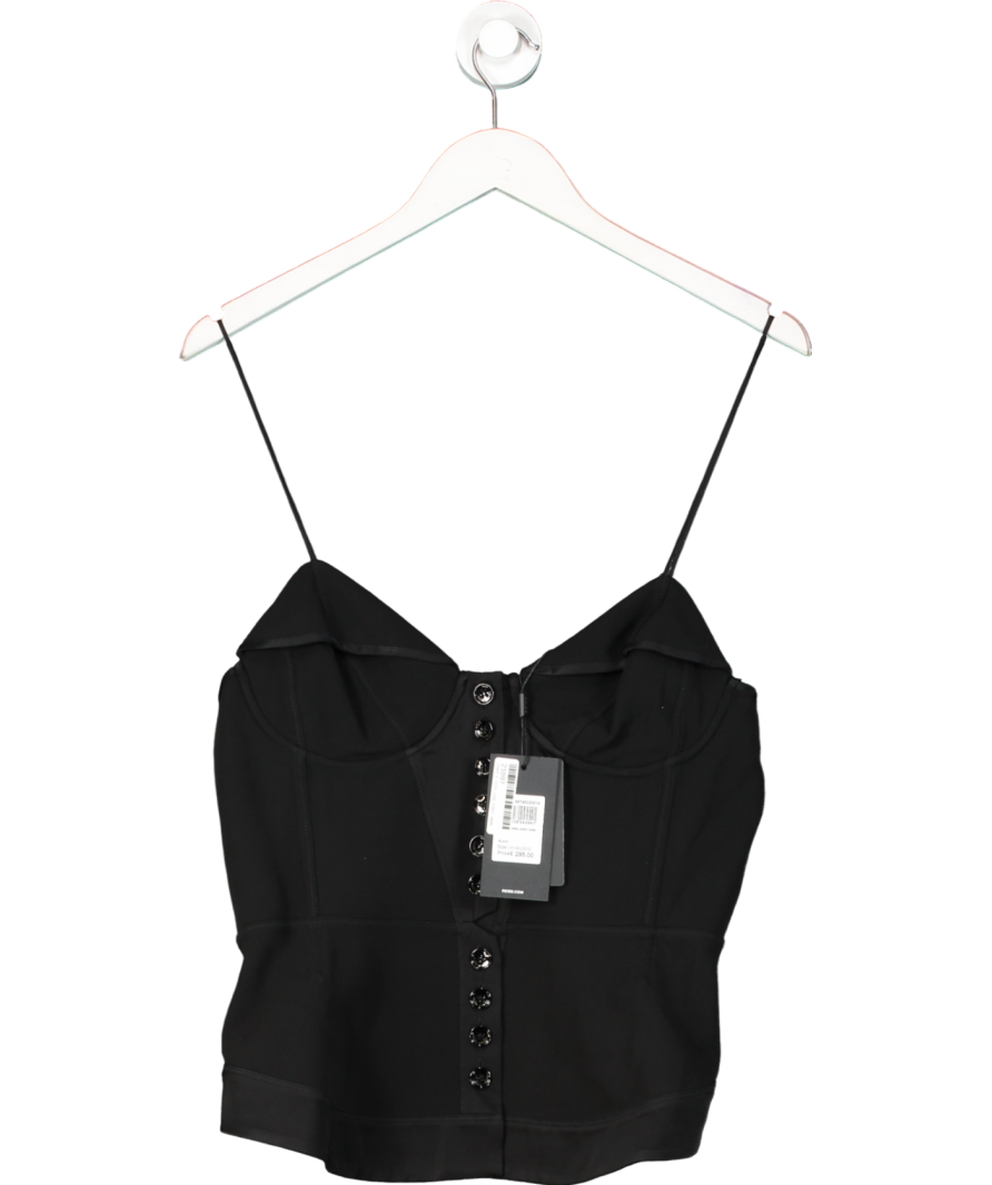 REISS Black Embellished Corset Top UK 14