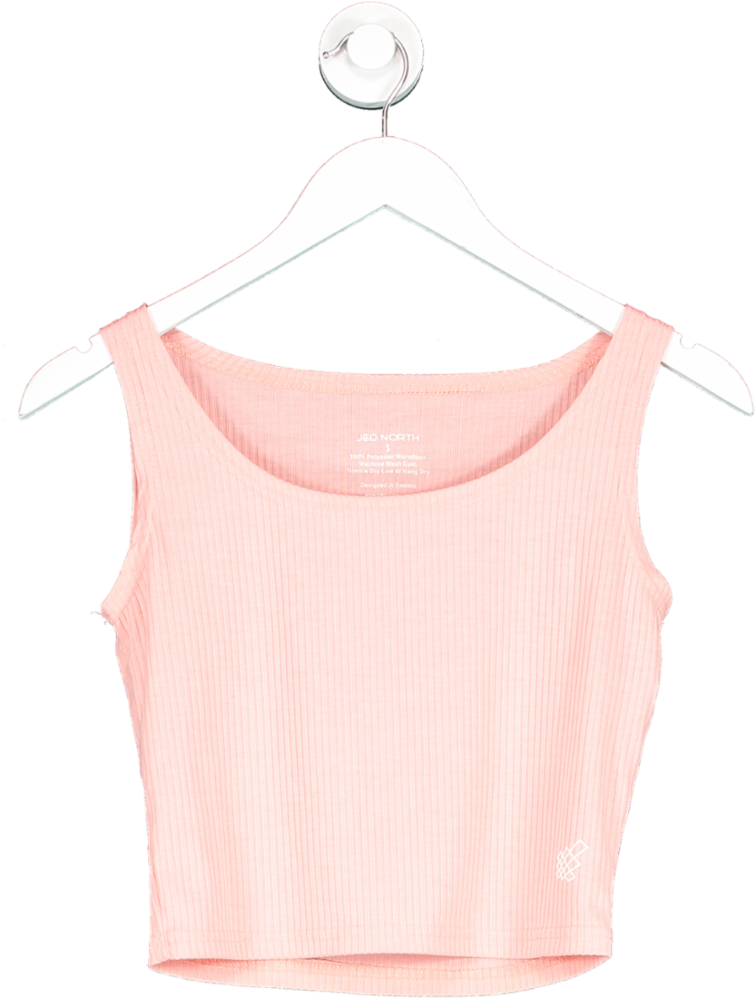 Jed North Pink Ribbed Cropped Tank Top UK S