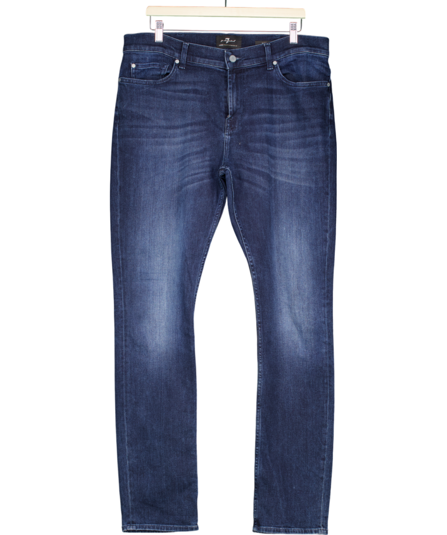 7 For All Mankind Blue Ronnie Comfort Luxe Tapered Jeans W36 W36
