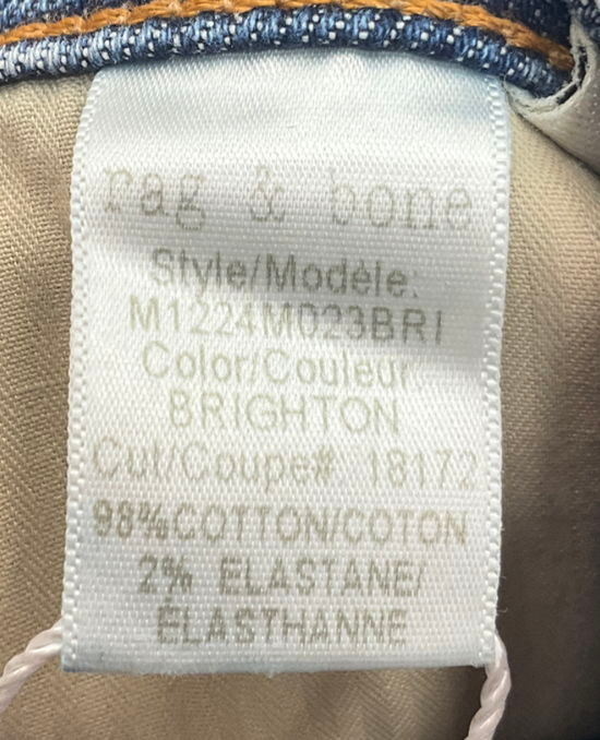 Rag & Bone Blue Fit 1 Skinny Fit Jeans W31