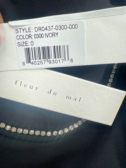 Fleur du Mal Black and Ivory Crystal Cup Dress Size 0 UK XS