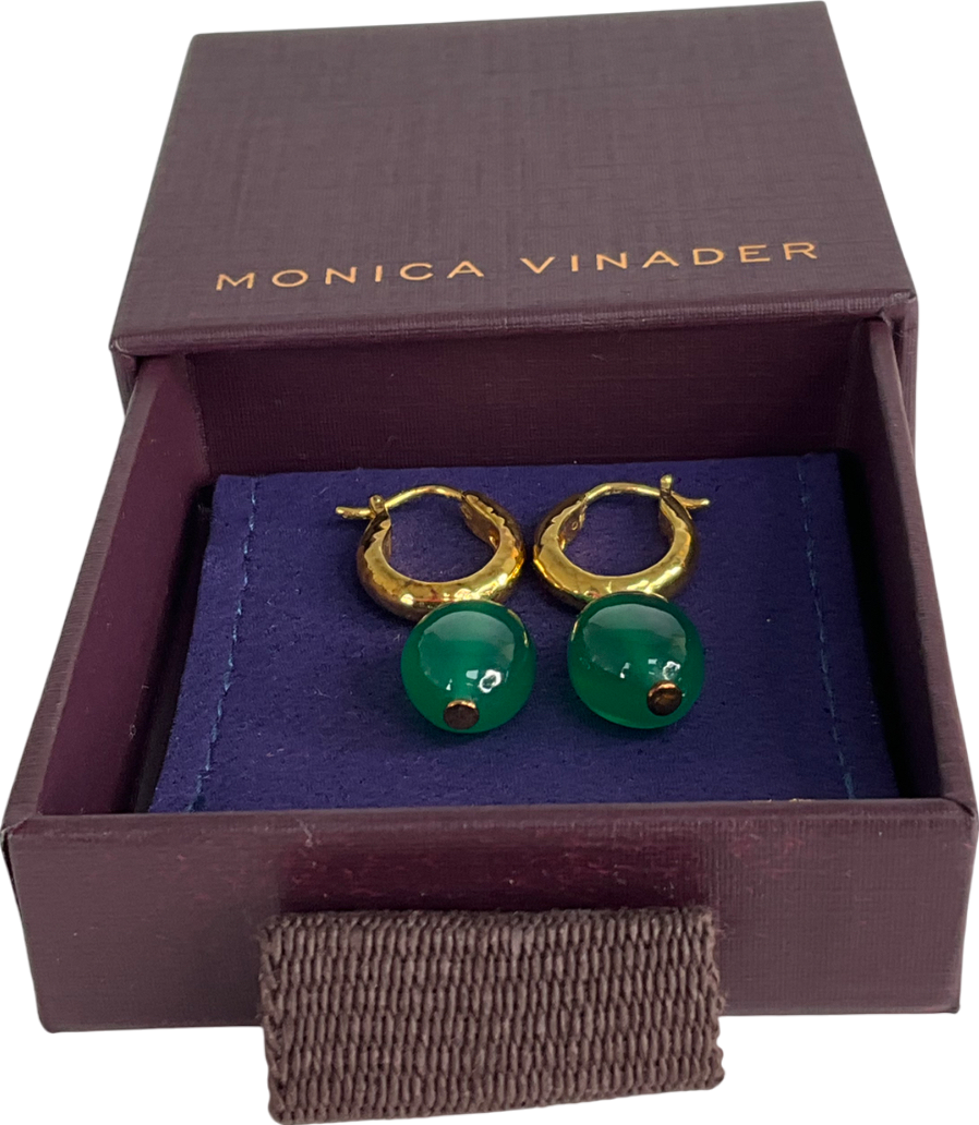 Monica Vinader Huggie Earring With Green Gemstones