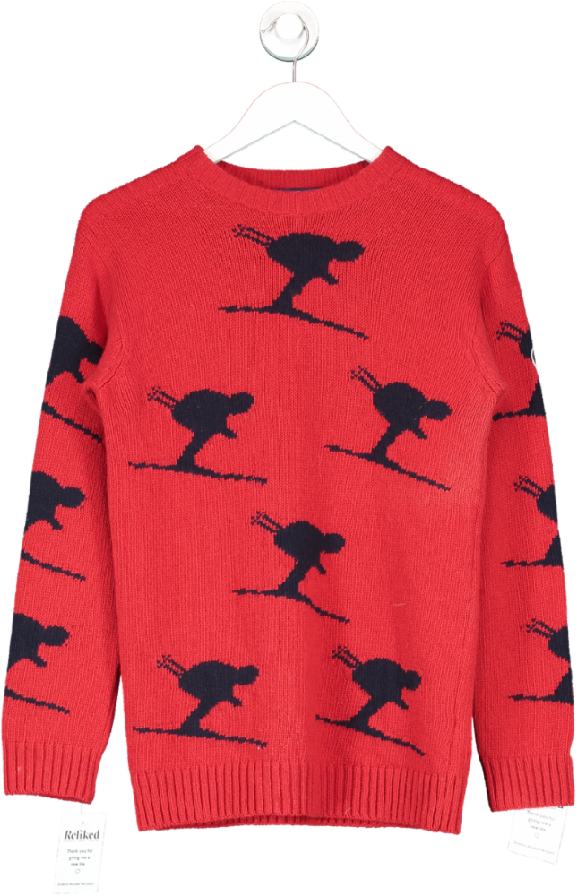 fusalp Red Skier Cashmere Blend Sweater UK M