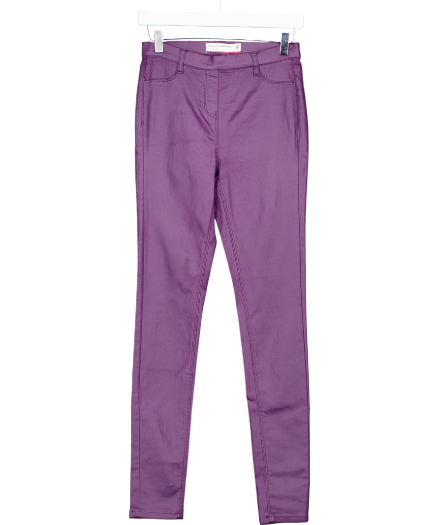 Next Purple Long Mid-rise Pull-on Coated Leggings UK 8