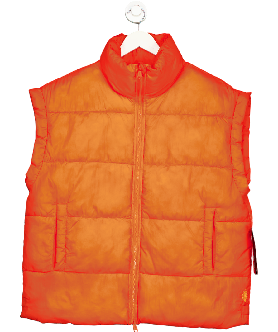 Free People Orange In A Bubble Puffer Vest UK S