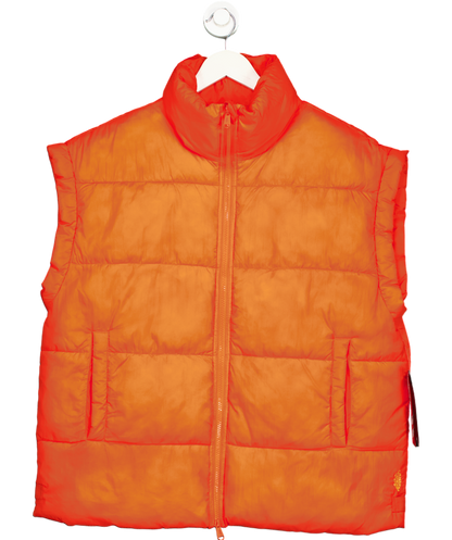 Free People Orange In A Bubble Puffer Vest UK S