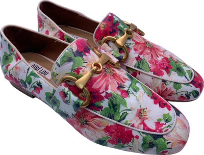 Bibi Lou Pink Floral Print Loafers UK Size 6