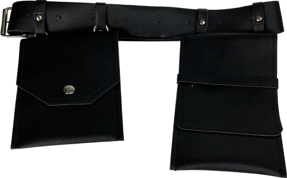 Black Tactical Waist Bags Leather Flap Fanny Pack Shoulder One Size