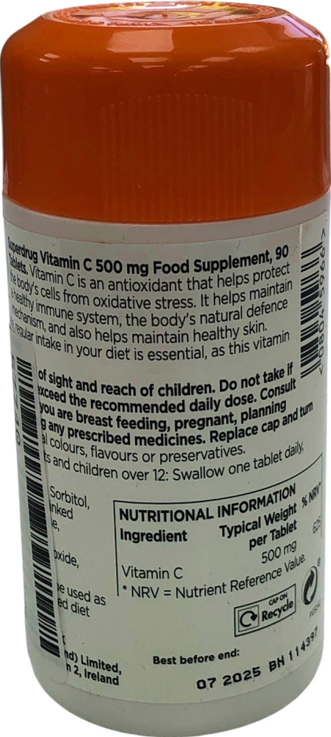 Superdrug Immune Defence Vitamin C 500mg 90 Tablets