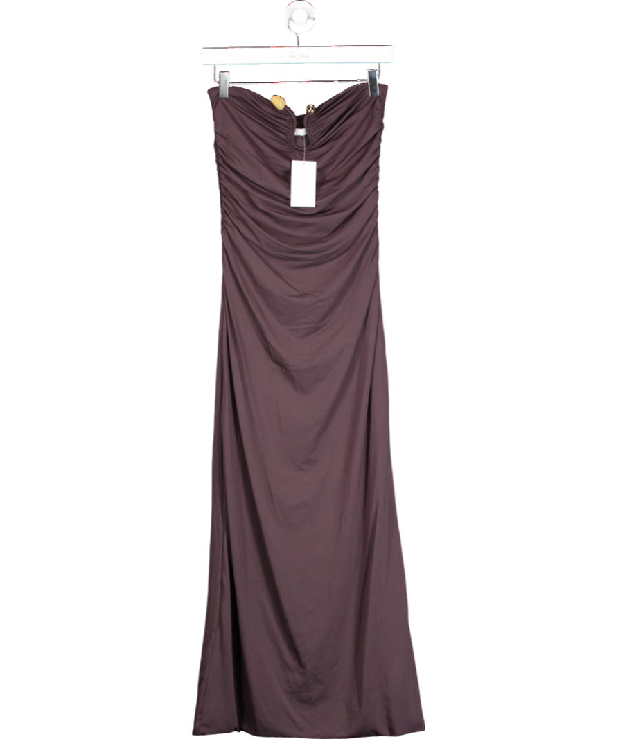 Kookai Brown Tayla Trim Maxi Dress UK 10