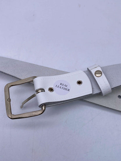 Unbranded White Real Leather Belt UK M/L