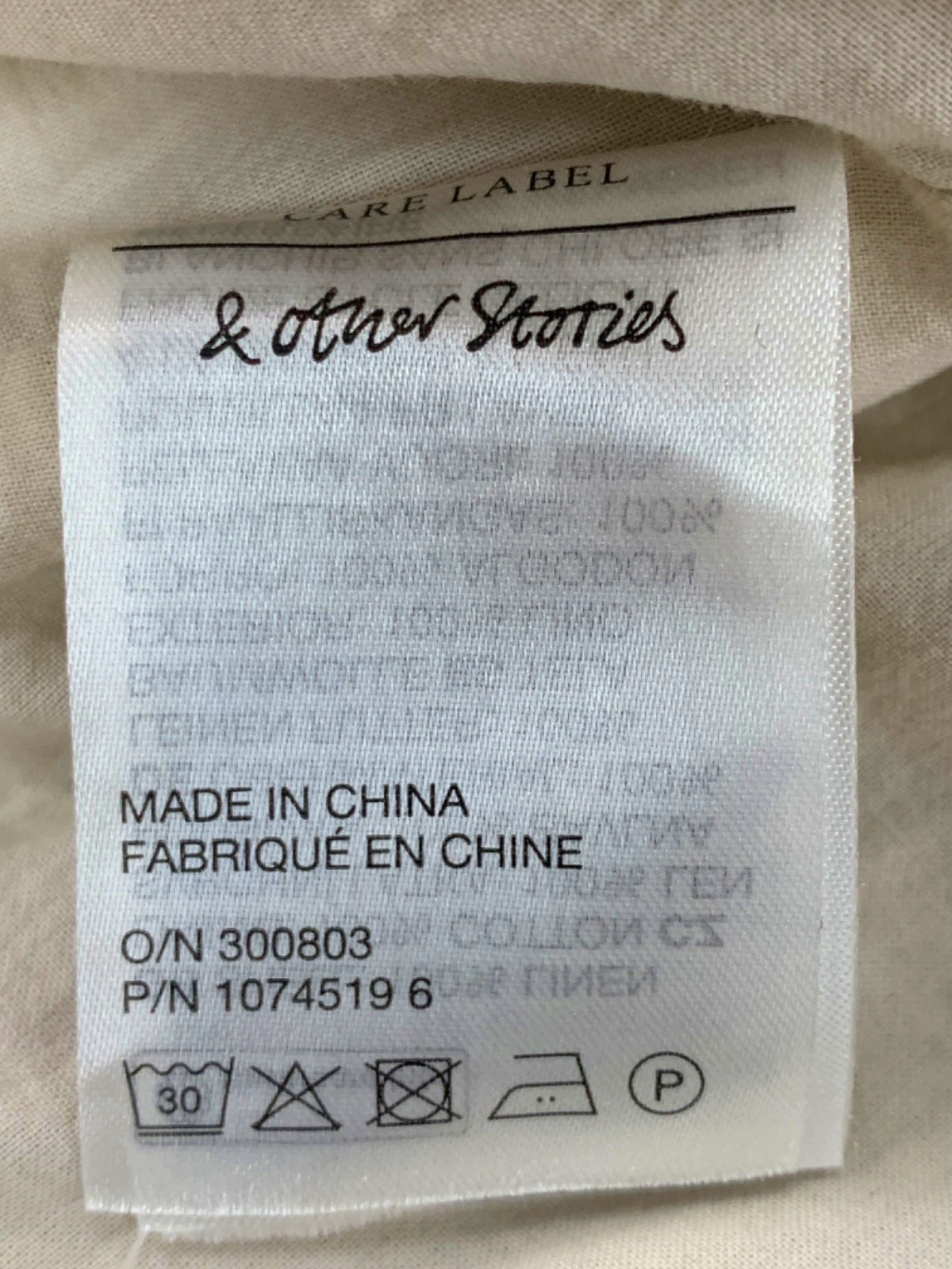 & Other Stories Beige Puff Sleeve Linen Crop Top UK 6