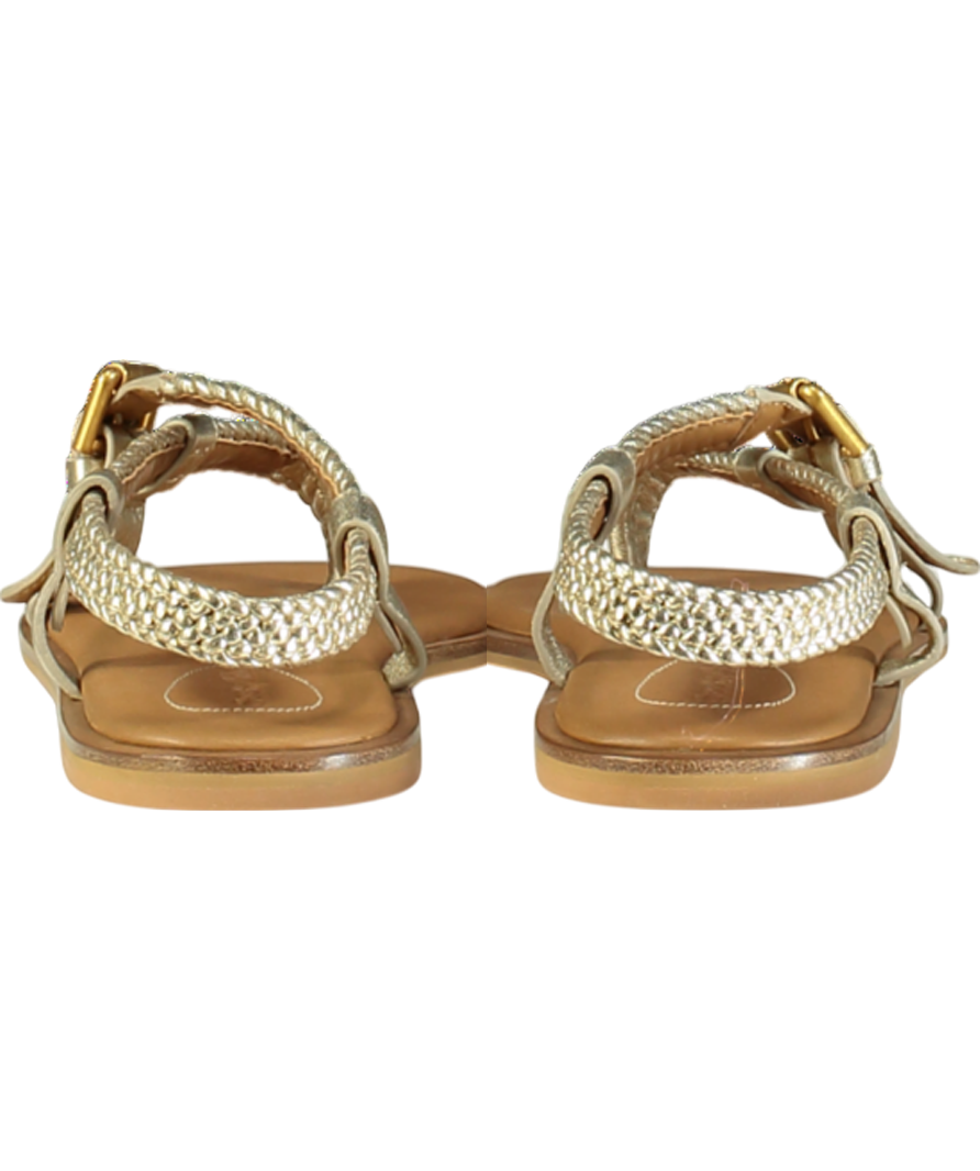 See by Chloé Brown Woven Faux Leather And Leather Sandals UK 3 EU 36 👠