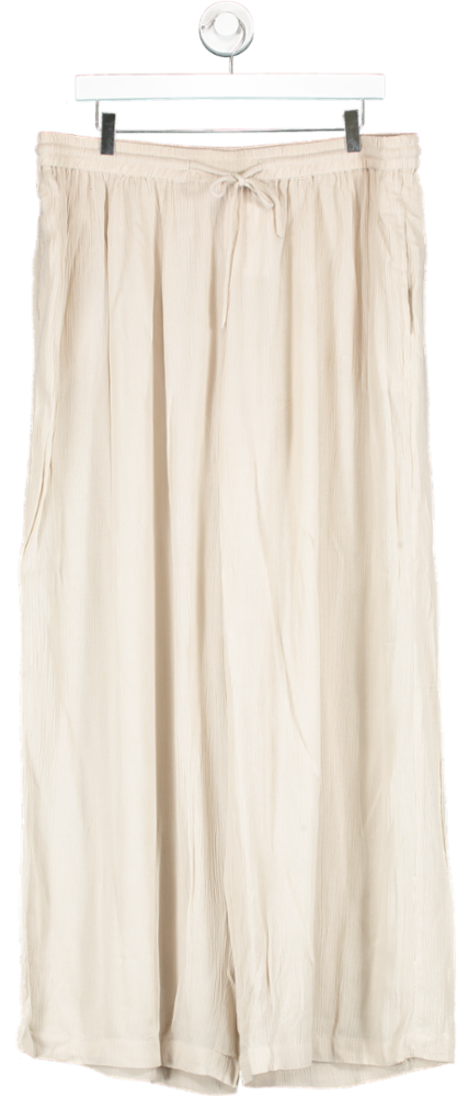 SimplyBe Beige Textured Wide Leg Trousers UK 18