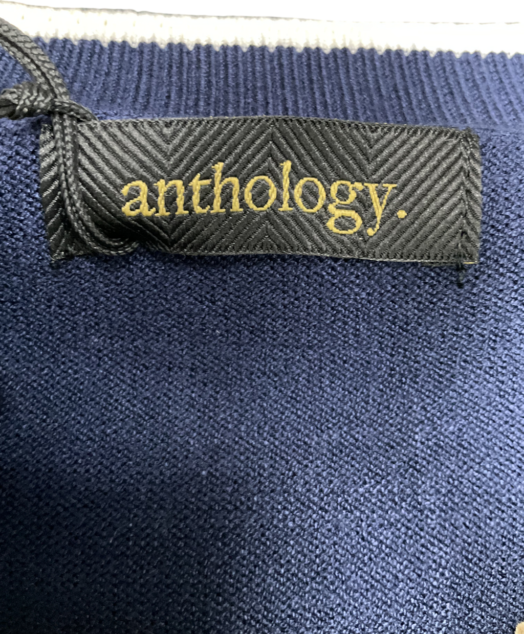 Blue Anthology Contrast Trim Short Sleeve Jumper UK 12