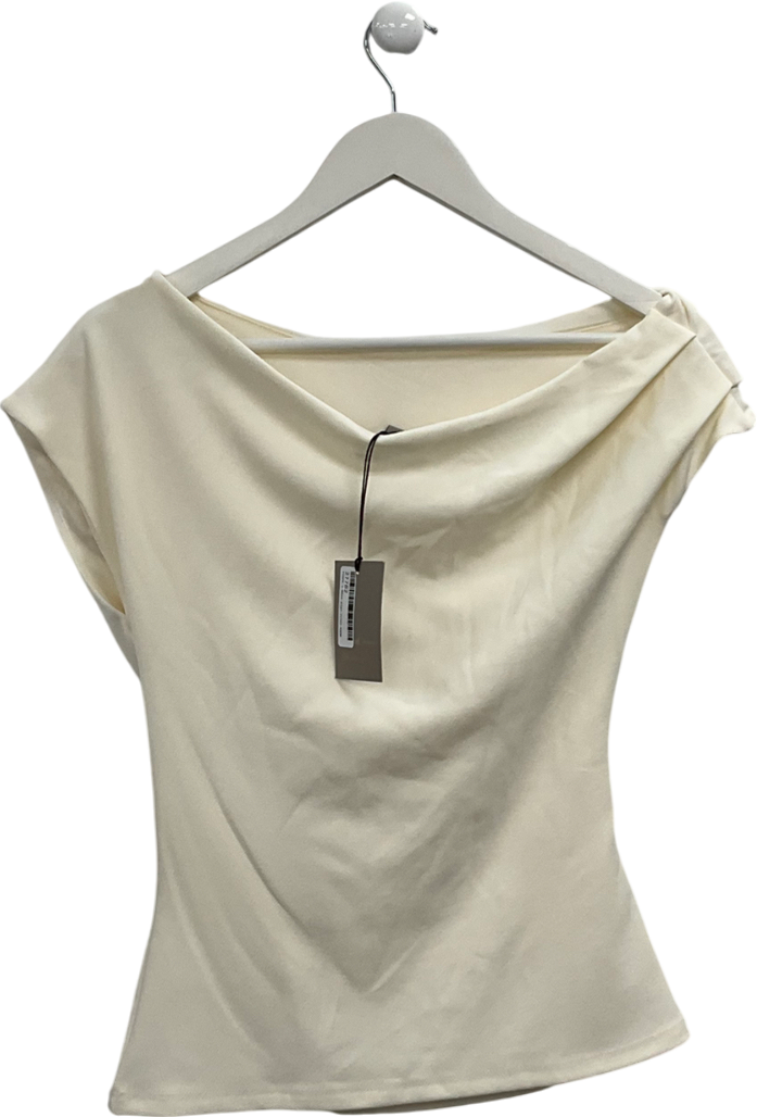River Island Cream Drape Asymmetric Top UK 6