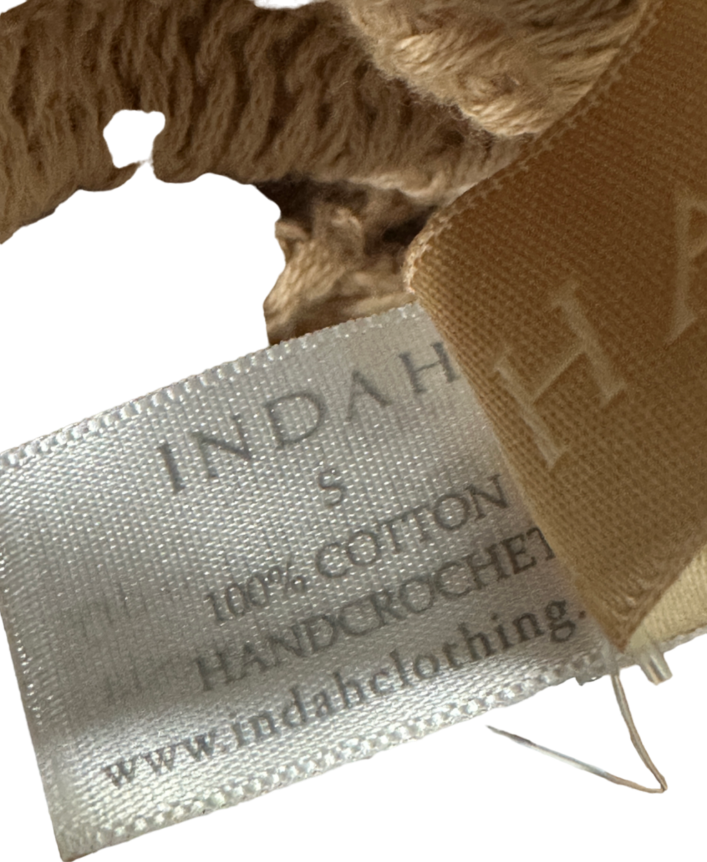 Indah Beige Handcrochet Dress S