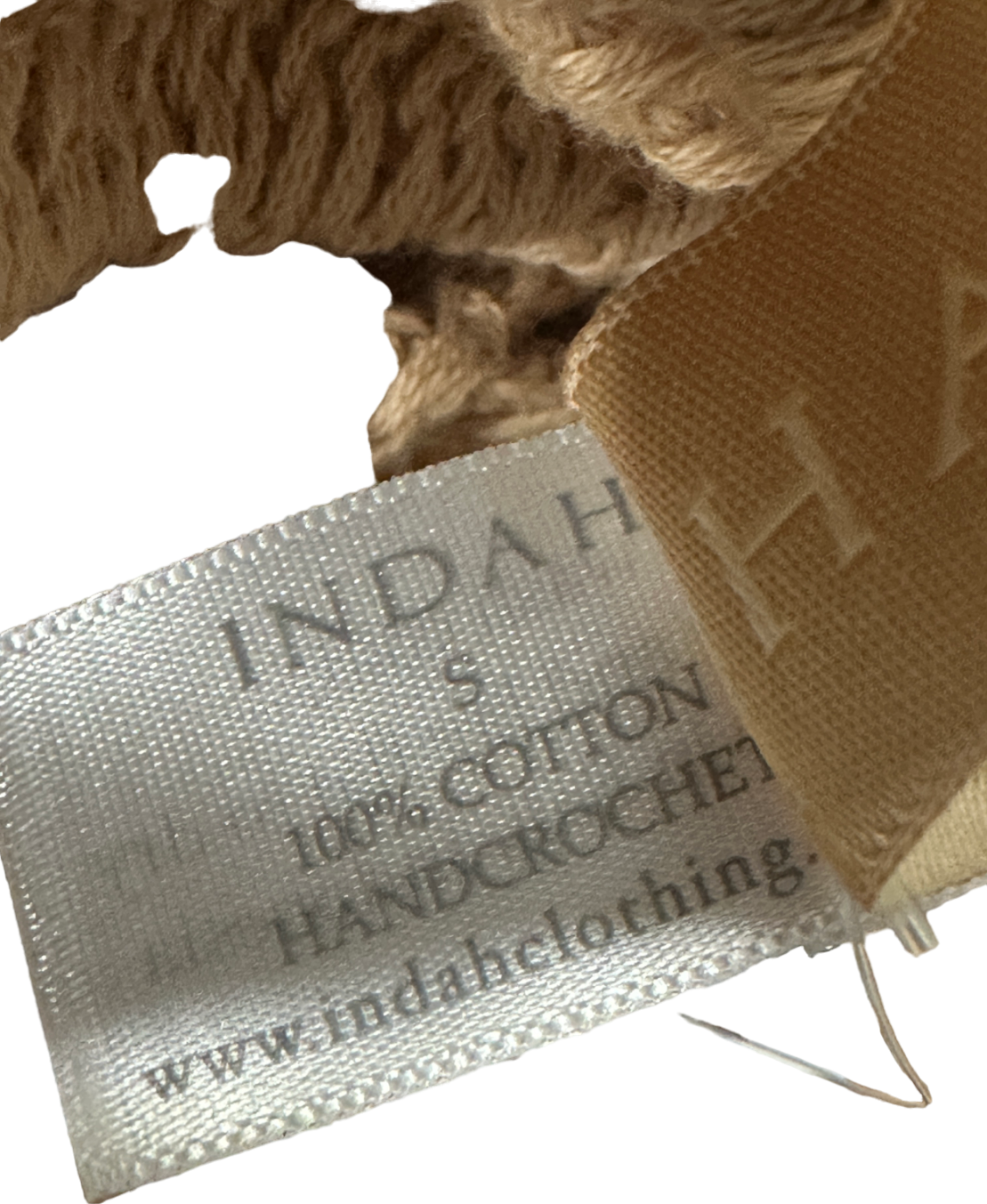 Indah Beige Handcrochet Dress S