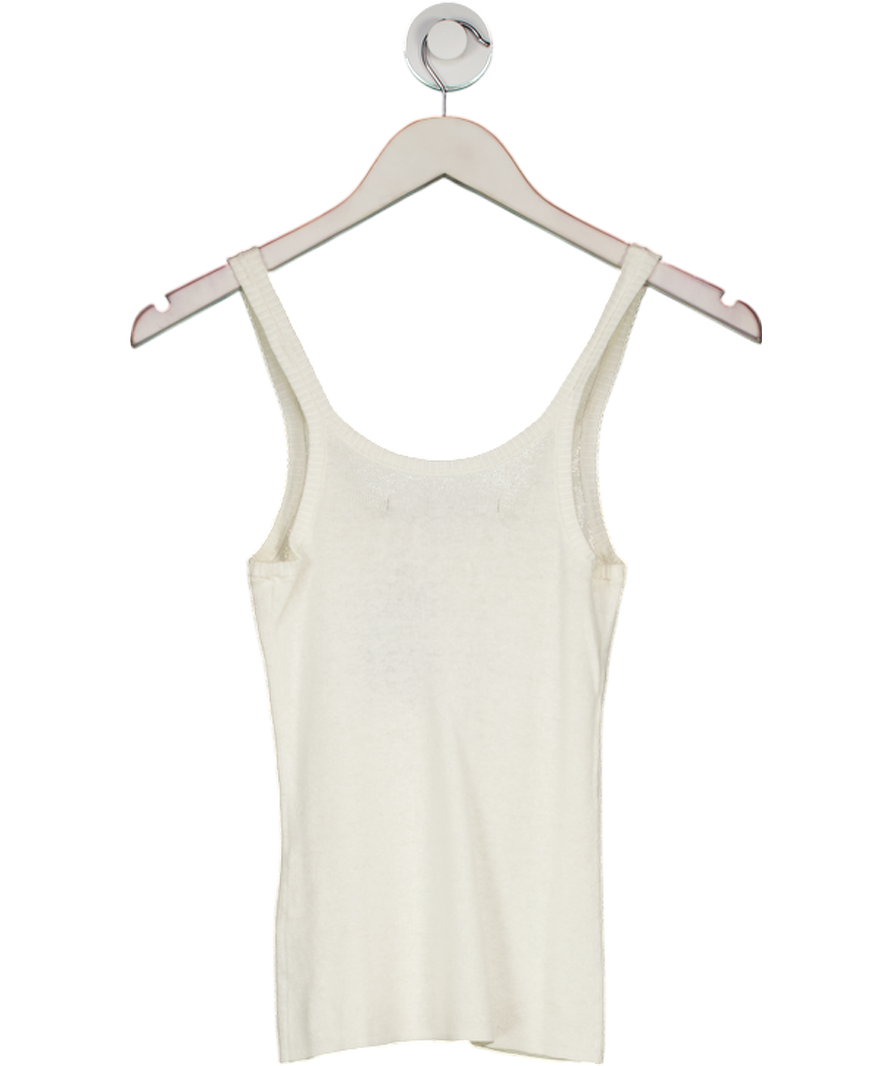 Enza Costa White Linen Knit Scoop Tank UK XS
