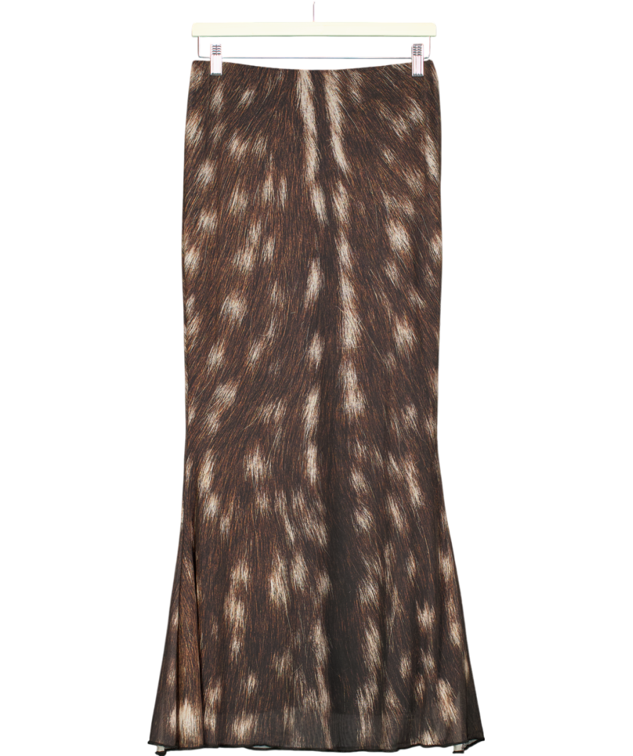 Basic Pleasure Mode Brown Bambi Maxi Skirt UK M