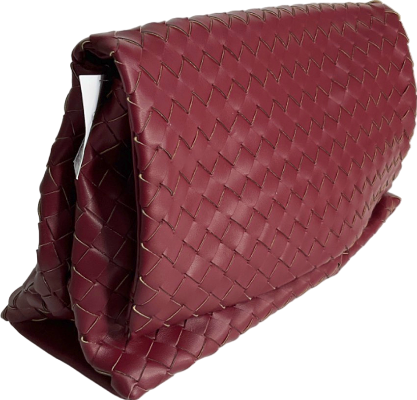 Next Burgundy Woven Clutch Bag