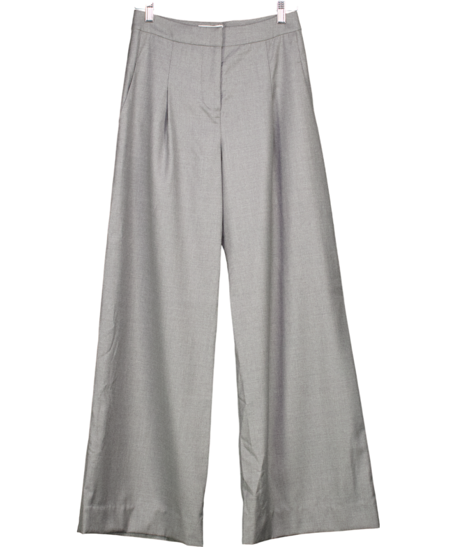 Serena Bute Grey Wide Leg Tailored Trousers UK XS
