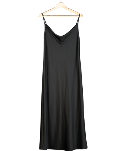 MaxMara Black Satin Slip Dress UK S