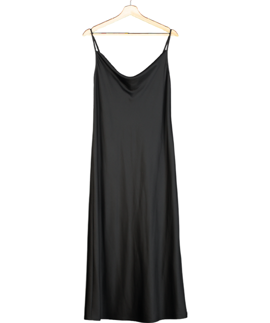 MaxMara Black Satin Slip Dress UK S