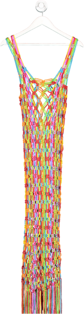 Pitusa Multicoloured Rainbow Crochet Beach Dress One Size
