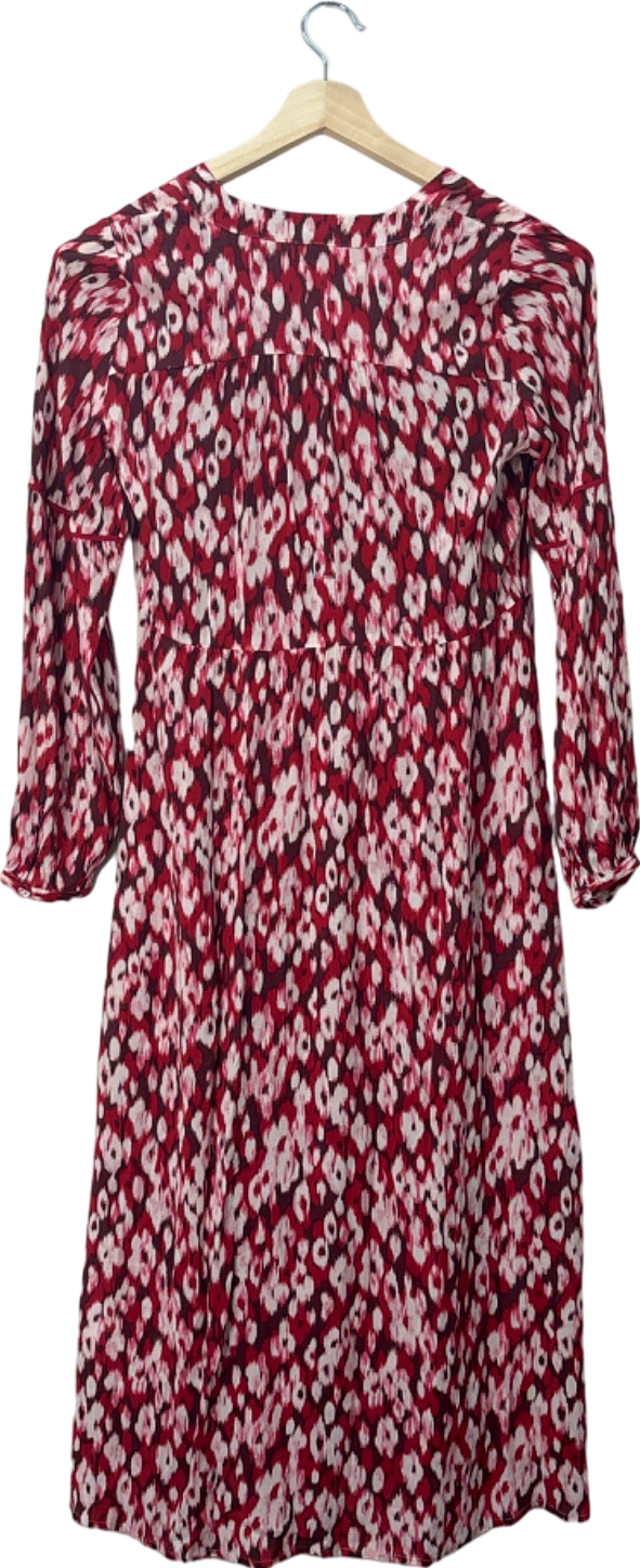 Hush Red Jinni Midi Dress Ikat Floral Red UK Size 4