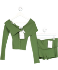 HOUSE OF SUNNY Green One Love Rib Co-ord Set UK 10