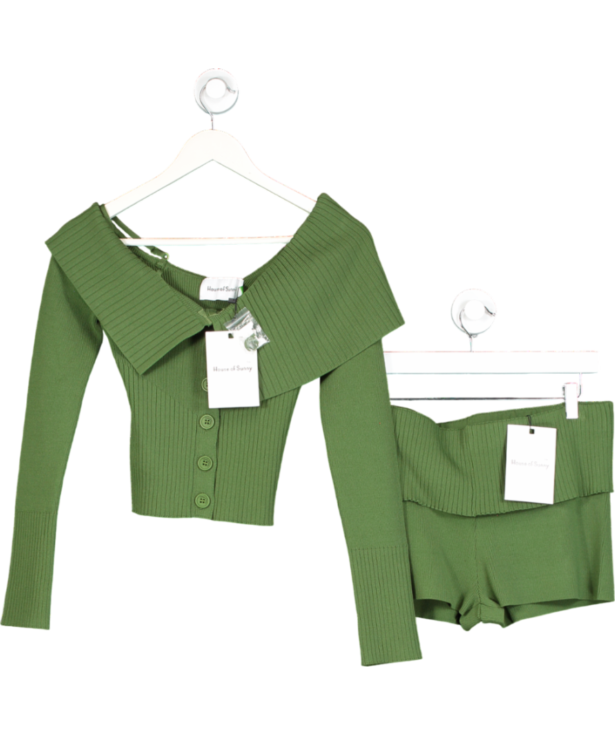 HOUSE OF SUNNY Green One Love Rib Co-ord Set UK 10