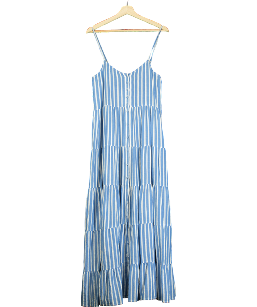 Sezane Blue Ama Striped Dress UK S