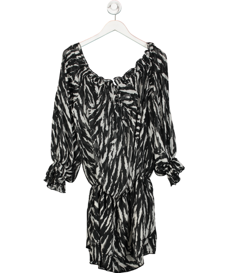 Aria Cove Black Off Shoulder Ruffle Beach Dress UK 12