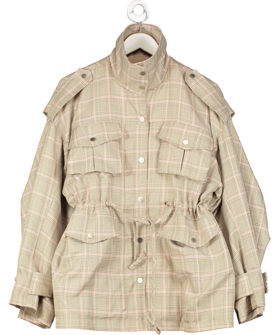 storets Beige Check Cargo Jacket UK S/M