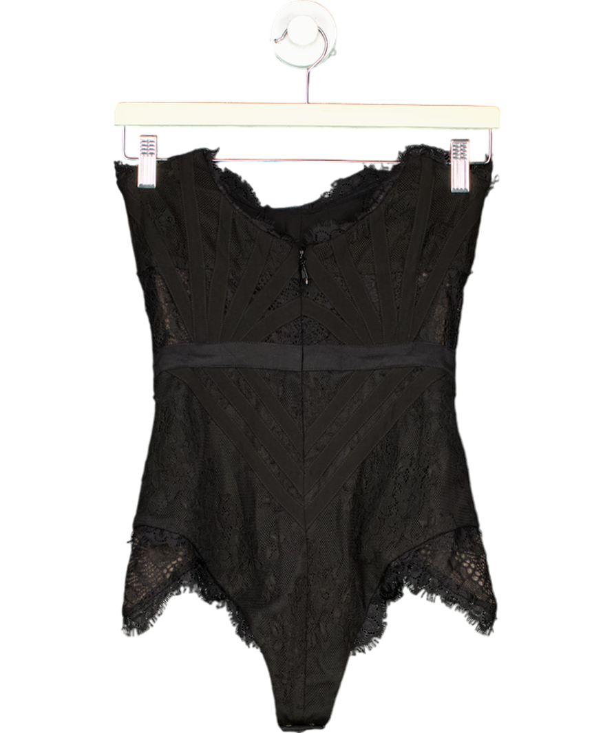 NBD Brad Strapless Lace Bodysuit Black UK XS