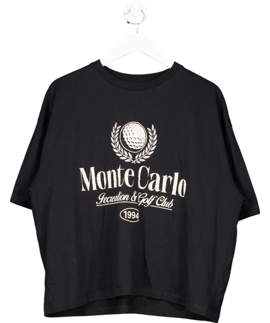 ASOS Boxy Oversized T-shirt With Golf Front Print In Black UK XL