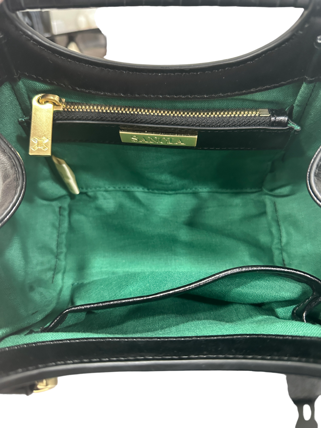 Sancia Black Leather Handbag