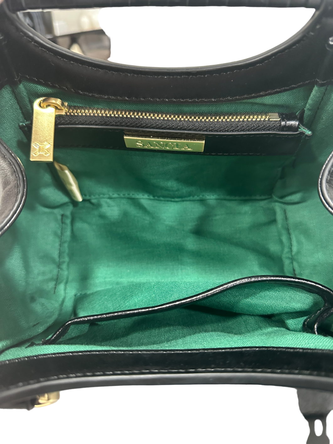 Sancia Black Leather Handbag