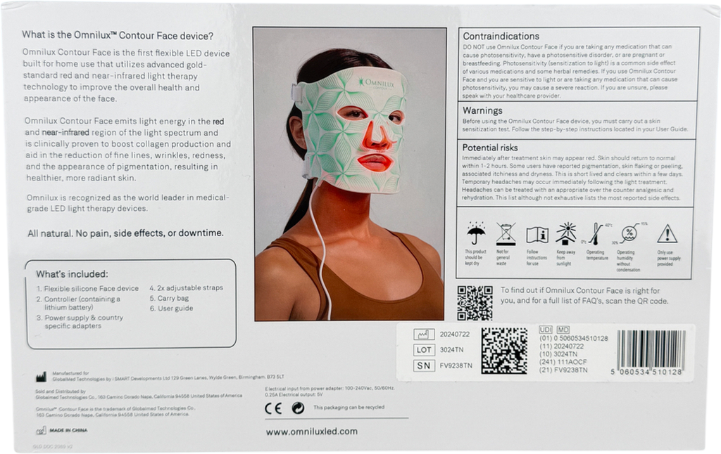 Omnilux Contour Medical grade Anti-Aging LED Light Device Mask