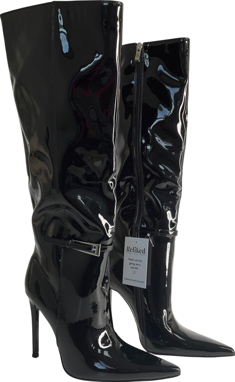 stephen paris Black Stiletto Heeled Boots UK 8 EU 41 👠