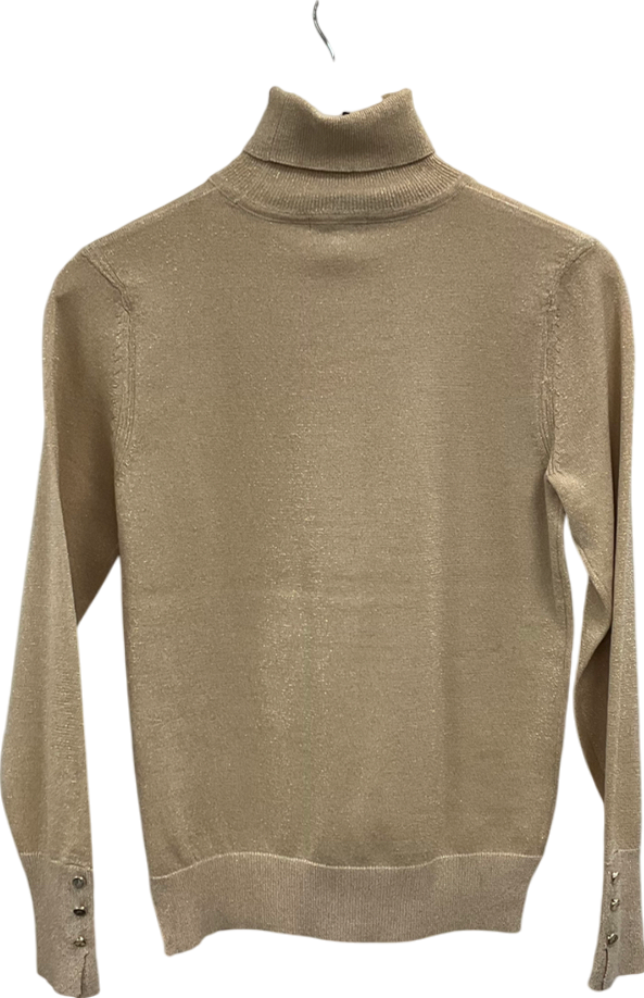 River Island Gold Metallic Roll Neck Top UK 10