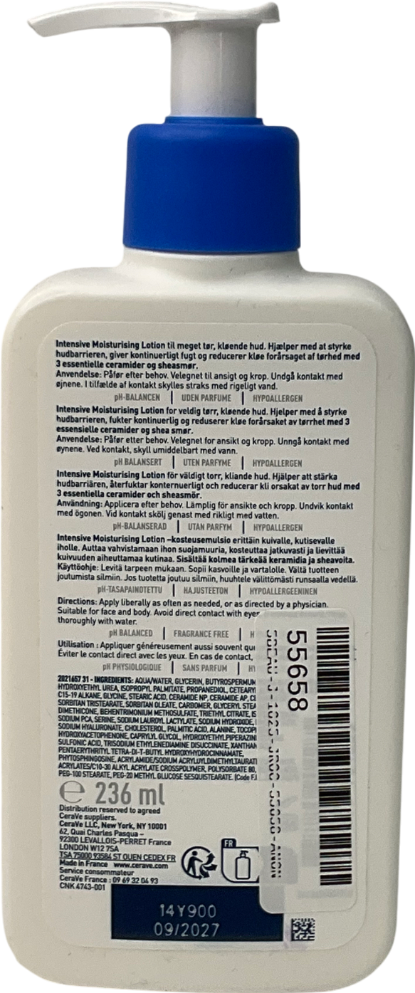 Cerave Intensive Moisturising Lotion For Very Dry Skin 236ml