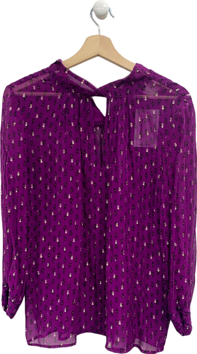 Ba&sh Purple Printed Sheer Blouse UK XS/S