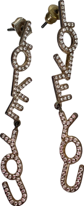 Metallic Love You Dangly Earrings