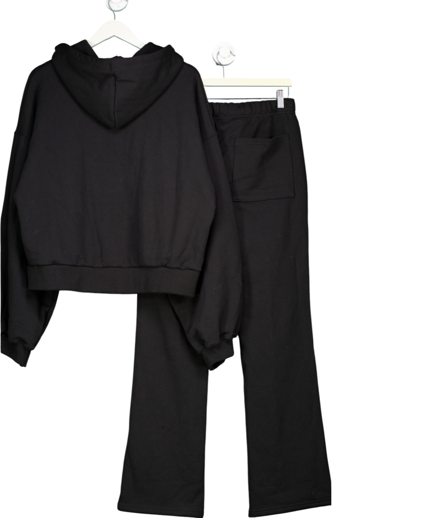 Fleur Ultra Soft Black Zip Hoodie & Joggers Set UK S/M