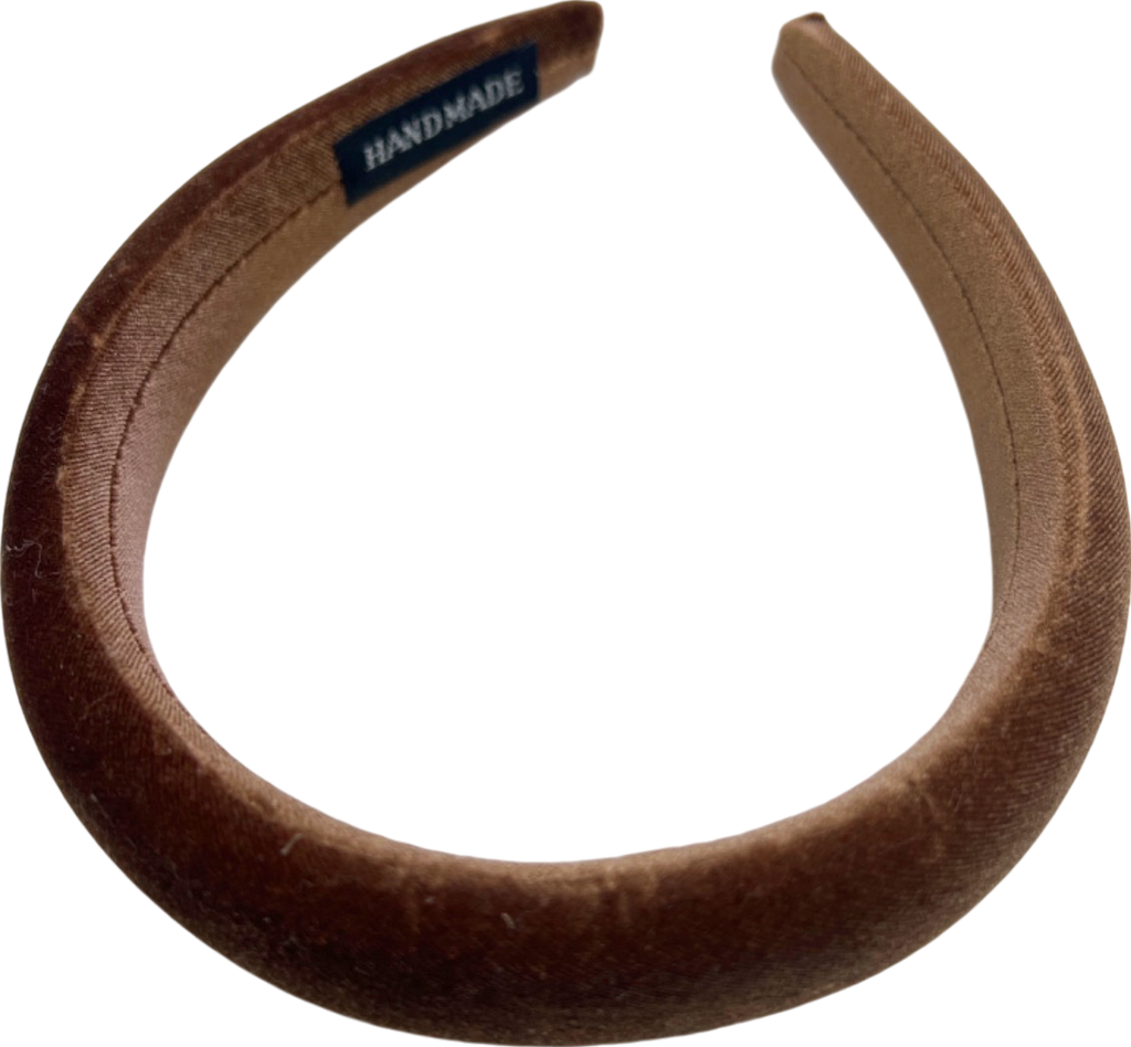 Handmade Brown Velvet Padded Headband One Size