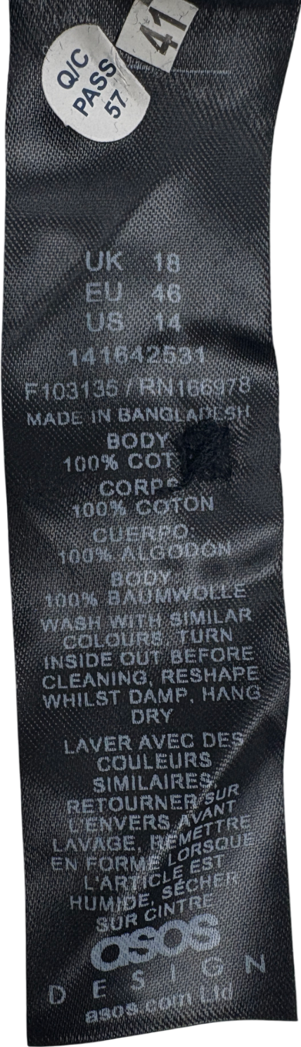 ASOS Black Button Jumpsuit UK 18